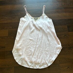 Vintage Movie Star Satin Nightgown Slip Pink Large